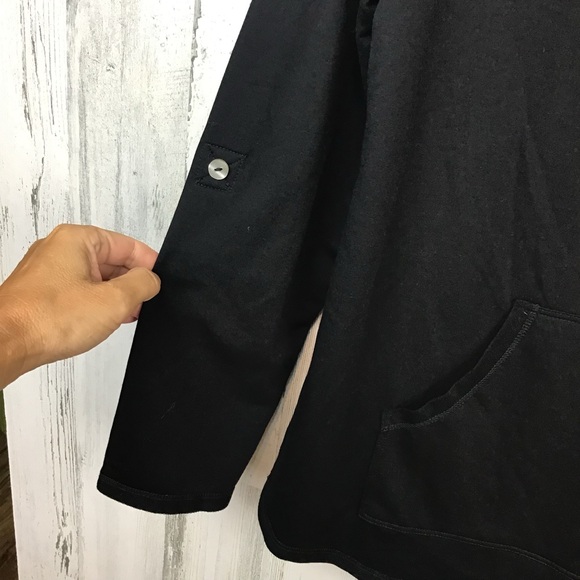 Soft Surroundings Womens Kassidy Pullover Cowl Neck Black Size M Top Button - Picture 7 of 8